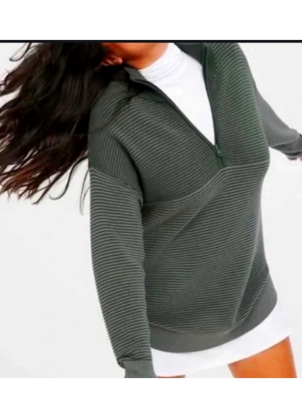 aerie OFFLINE Half-Zip Oversize Ribbed Tunic Top